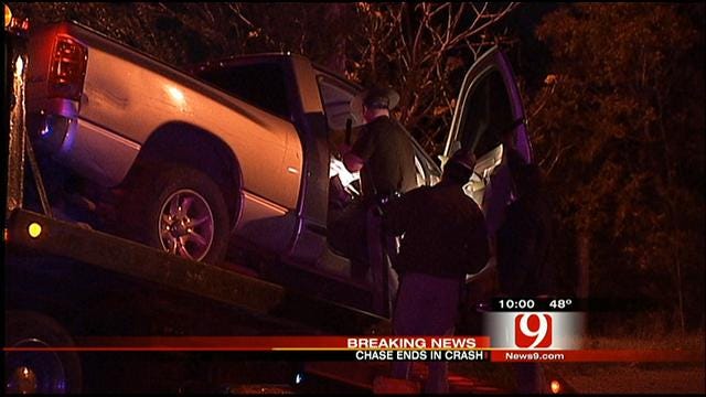 OHP: Pursuit Ends In Crash In NE OKC; Suspect Injured