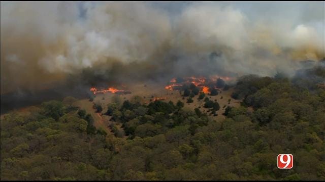 WEB EXTRA: SkyNews 9 Flies Over Grass Fire In Logan County