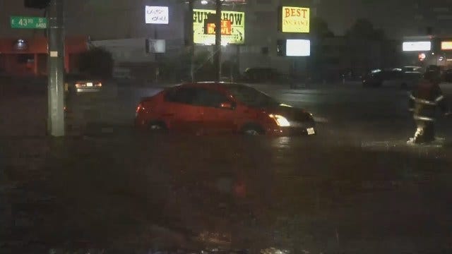 WEB EXTRA: Flooding On South Sheridan In Tulsa