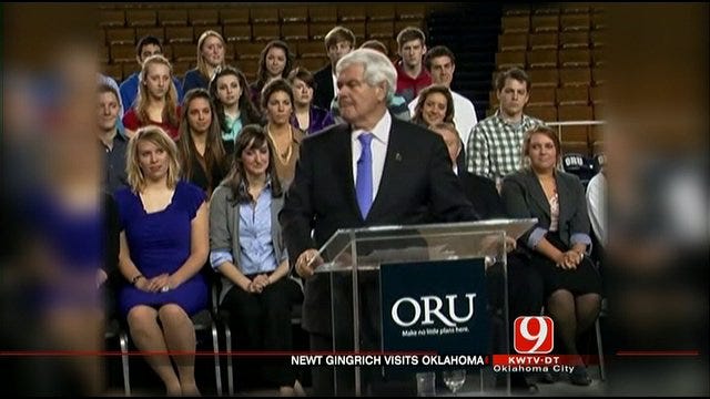 Presidential Candidate Newt Gingrich Makes Stops In OKC, Tulsa