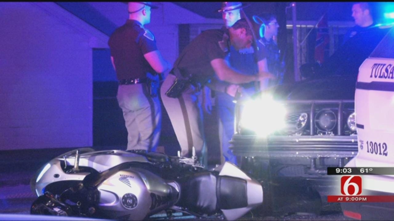 Motorcyclist Crashes In Tulsa Pursuit
