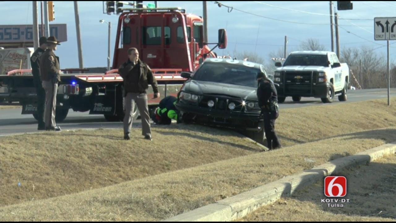 WEB EXTRA: OHP Trooper Runs Off Road, Helped By Passerby