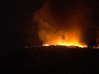 WEB EXTRA: Nighttime Video Of Turley Landfill Fire