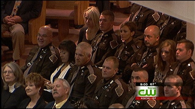 Hundreds Pack Sand Springs Church To Remember Fallen OHP Trooper