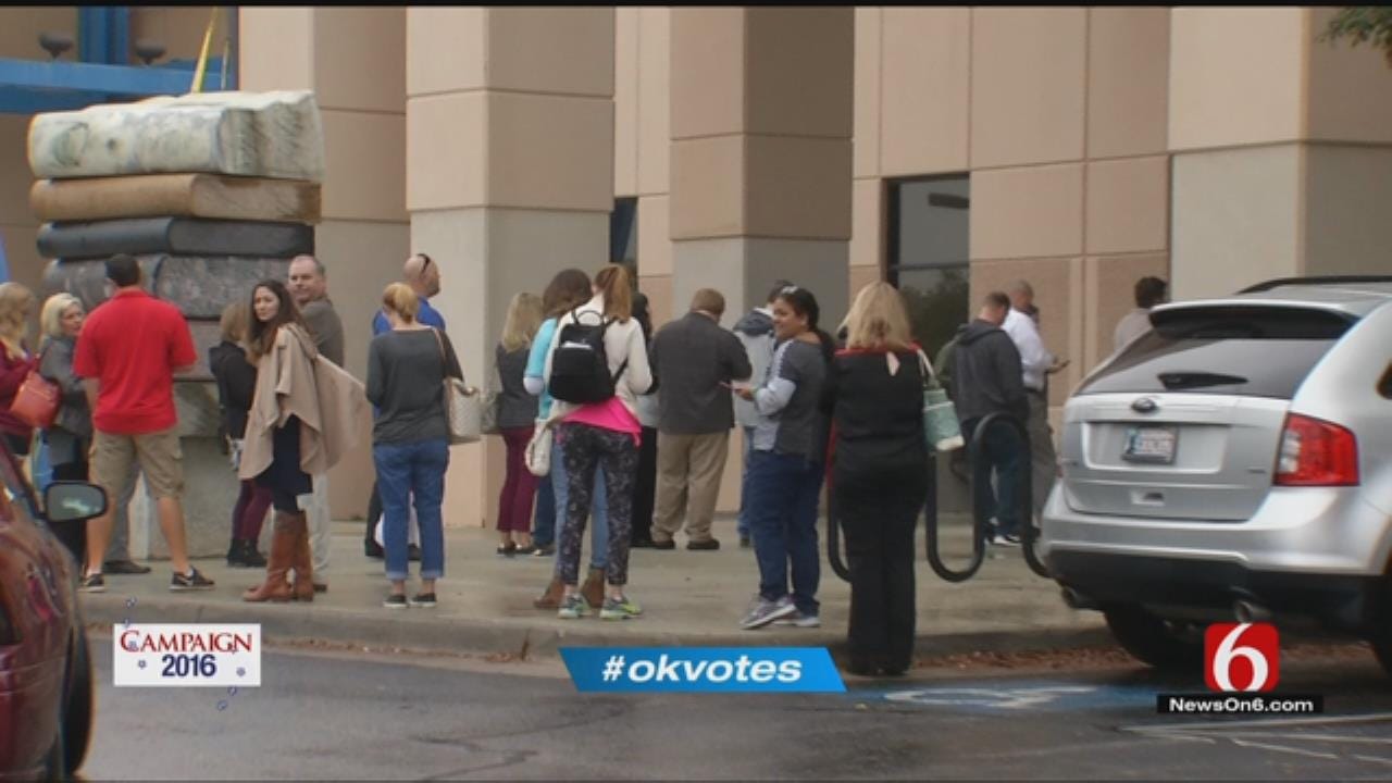 Tulsa Voters Up Early, Wait To Cast Their Ballots