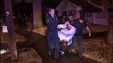 WEB EXTRA: Tulsa Police Take Hit And Run Suspect Into Custody