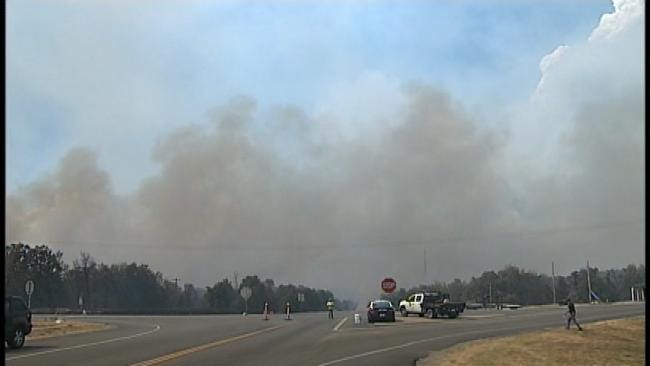 WEB EXTRA: Scenes From Mannford-Area Wildfire