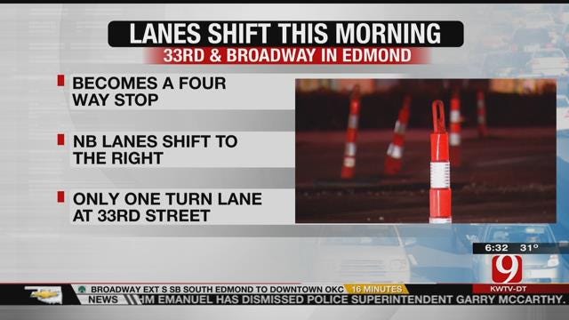 Edmond's Broadway, 33rd Intersection A 4-Way Stop Wednesday Morning