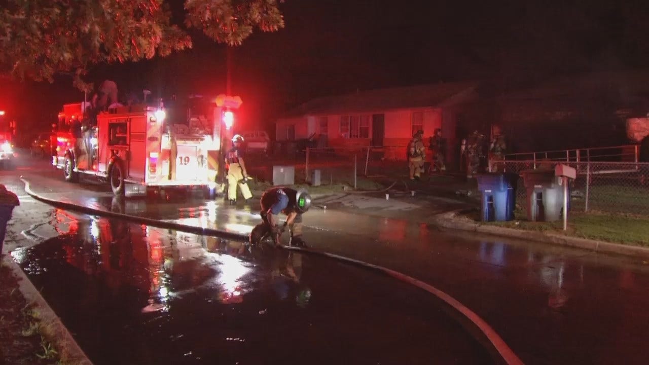 WEB EXTRA: Video From Scene Of Tulsa Home Garage Fire