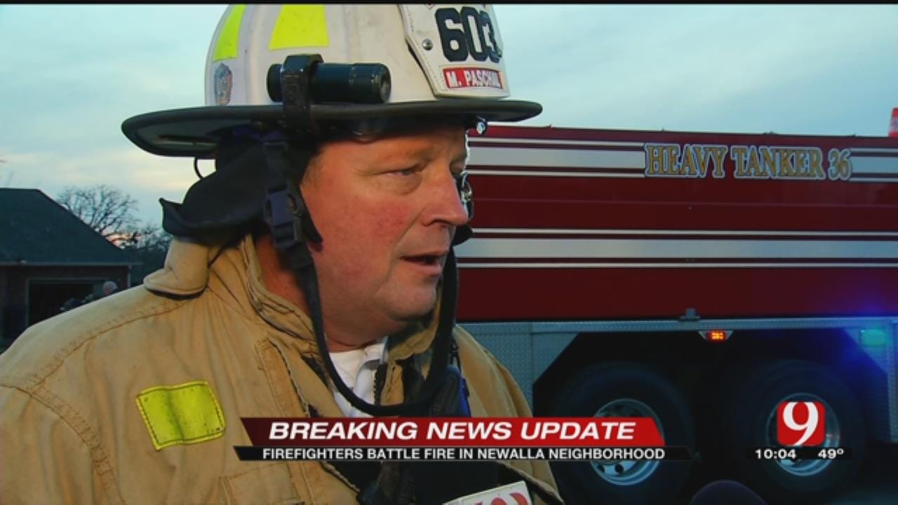 Firefighters Battle Fire In Newalla Neighborhood