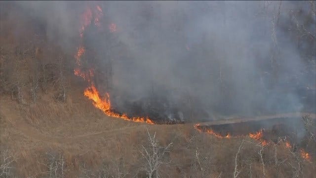 WEB EXTRA: Grass Fire Burns Near Kiefer