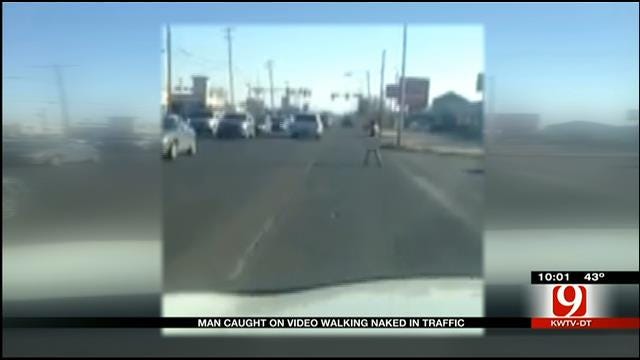 Naked Man Caught On Video Walking Down Busy OKC Street