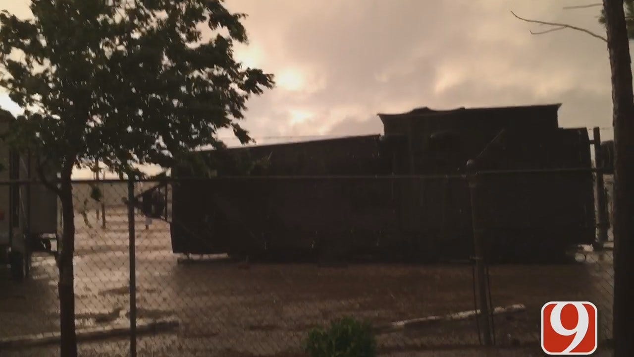 Winds Blow Over RVs In McClain County