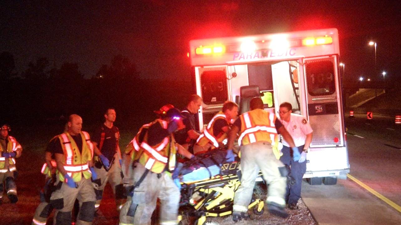 WEB EXTRA: Man Crashes On Interstate 244 In Tulsa
