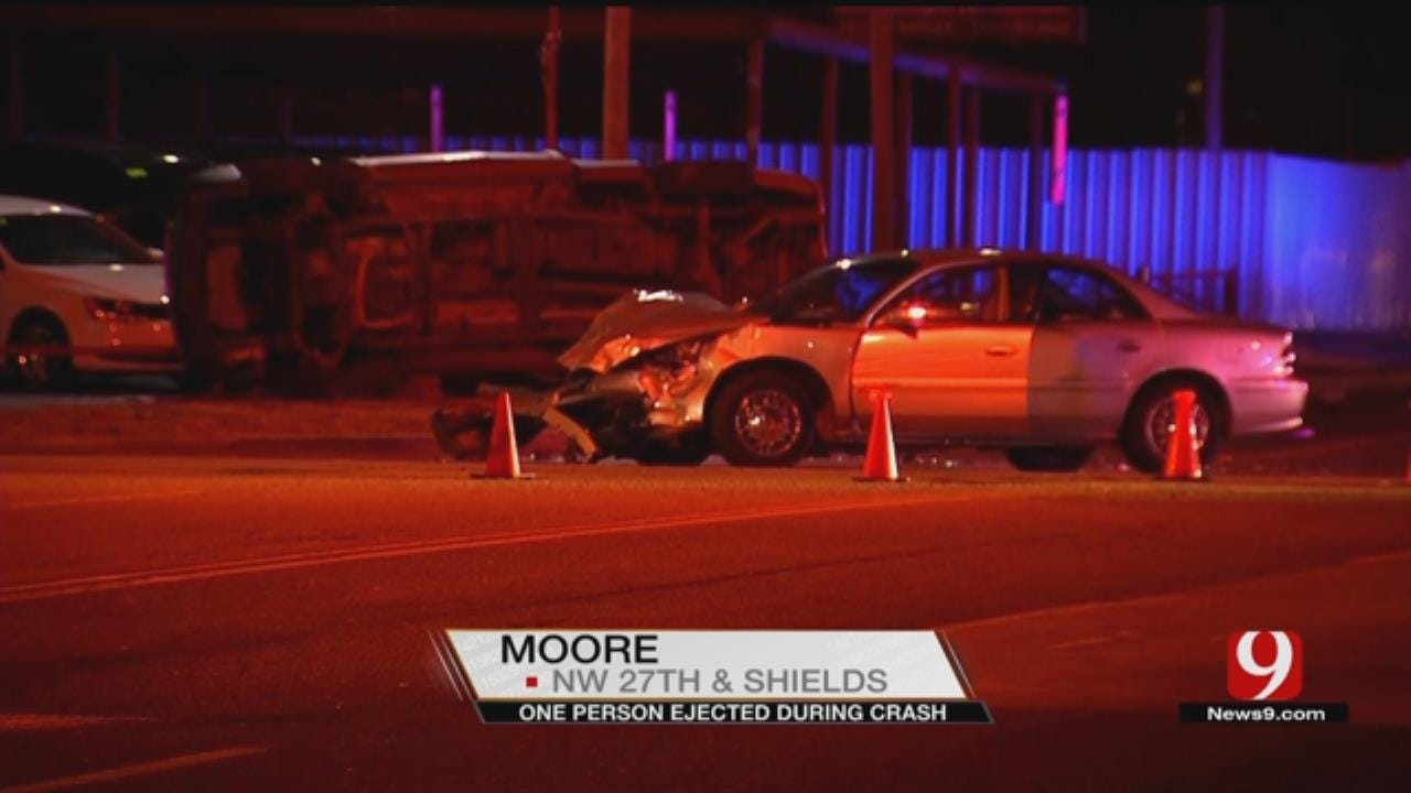 1 Ejected In Moore Rollover Crash