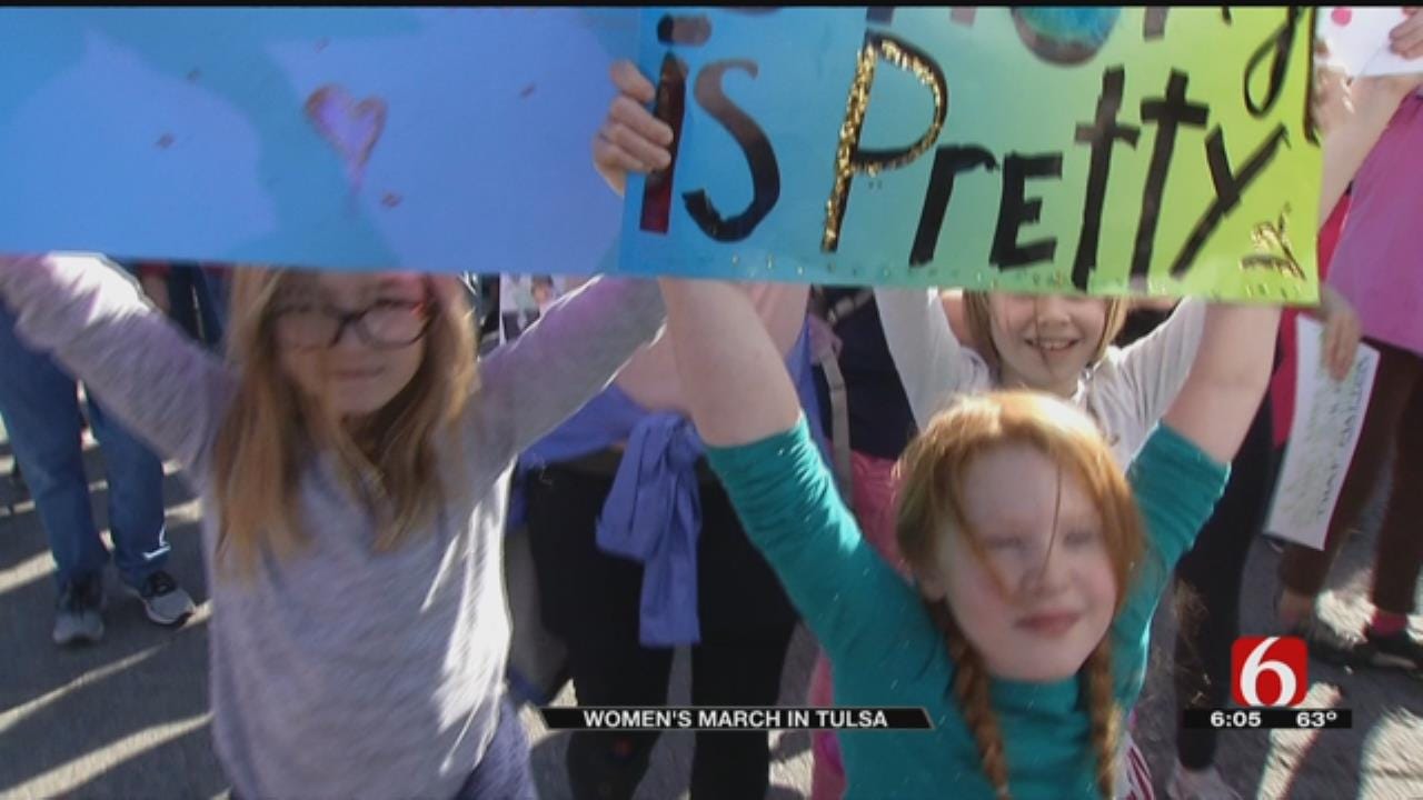 Tulsans Gather For Downtown Women's March