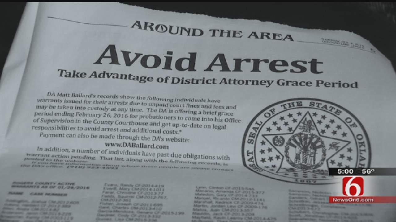 District 12 DA Publishing Ads With Names Of People Who Owe Fines