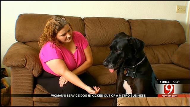 Woman, Service Dog Kicked Out Of Norman Business; Discrimination Claimed