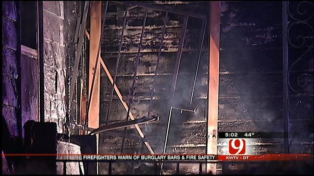 OKC Firefighters Warn About Burglar Bars During Fire
