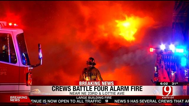 Crews Put Out 4-Alarm Structure Fire In NE OKC