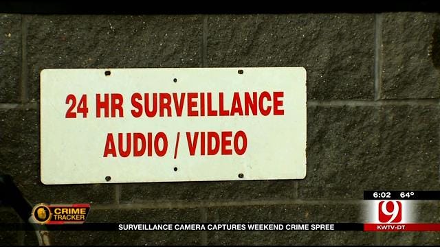 Surveillance Camera Captures Weekend Crime Spree