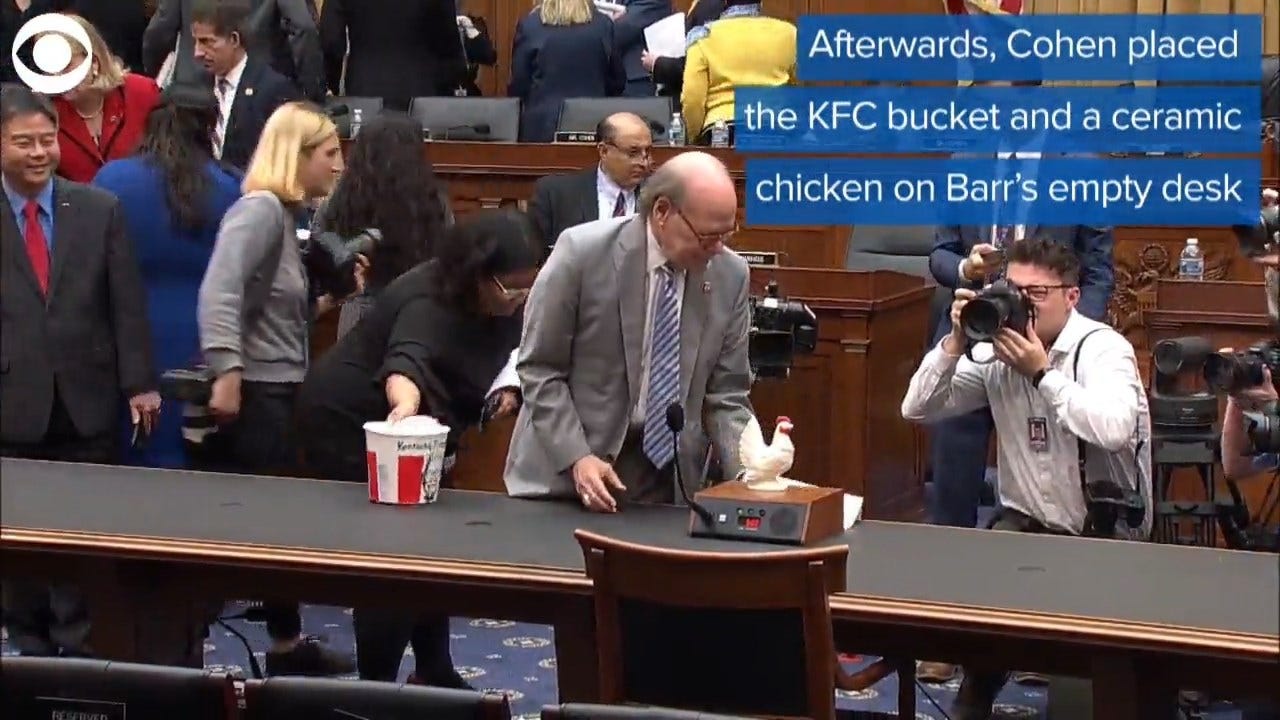 WATCH: Lawmaker Brings Props To Show How He Felt After AG Barr Did Not Testify Thursday
