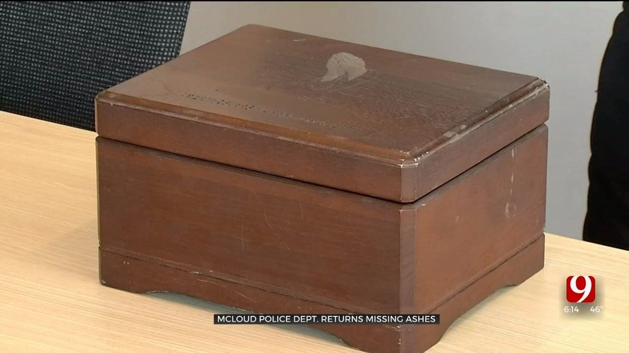 McLoud Police Return Woman's Ashes To Her Husband After 20 Years In Storage