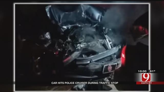 Vehicle Crashes Into Police Cruiser During Traffic Stop