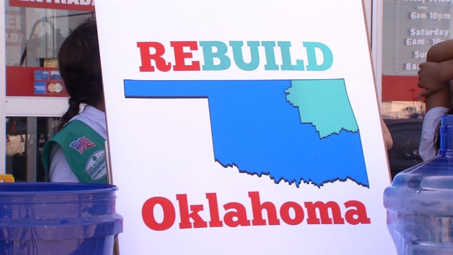 Relief Program 'Rebuild Oklahoma' Holds Donation Event For Flood Victims