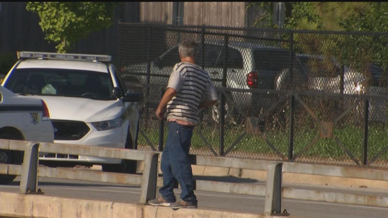 Tulsa Police Talk Man Down From Bridge
