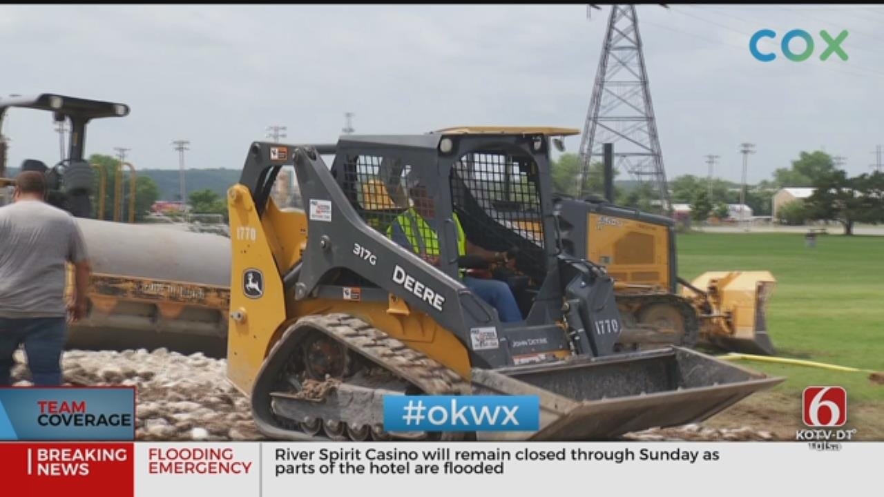 Crews Scramble To Rebuild Levee In West Tulsa