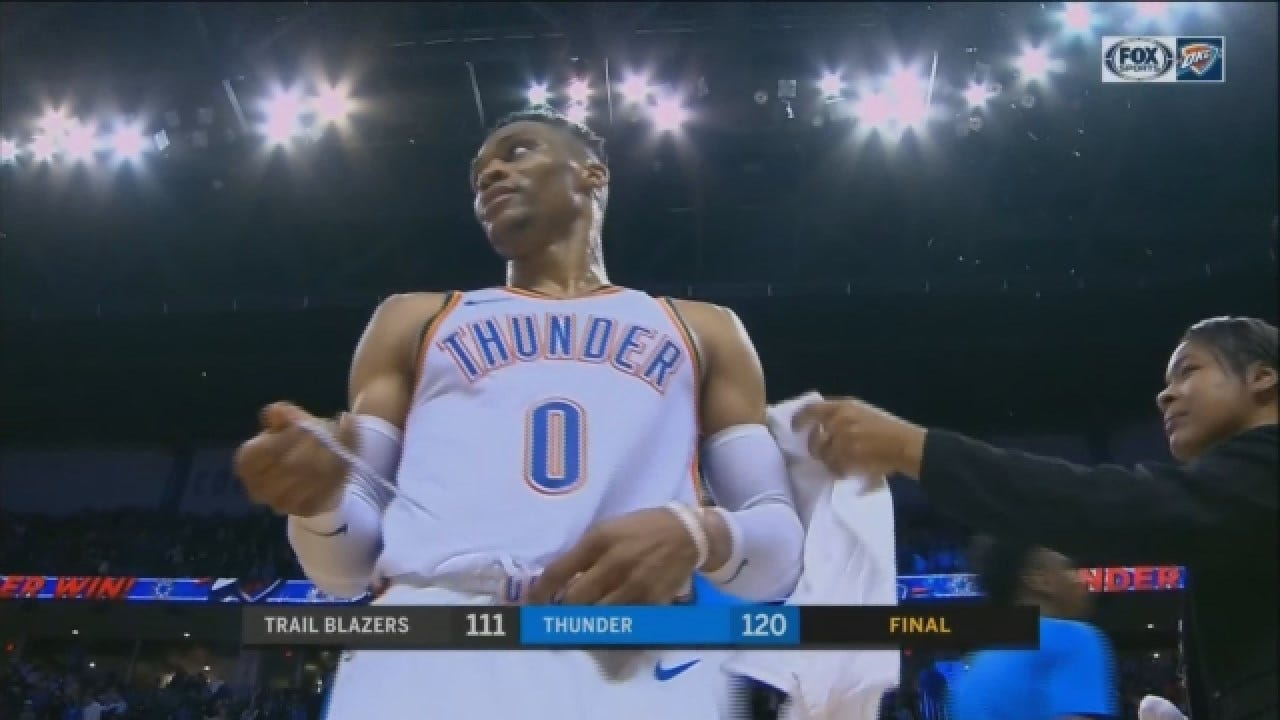 WATCH: The Moment Russell Westbrook Passes Wilt Chamberlain Triple-Double Record