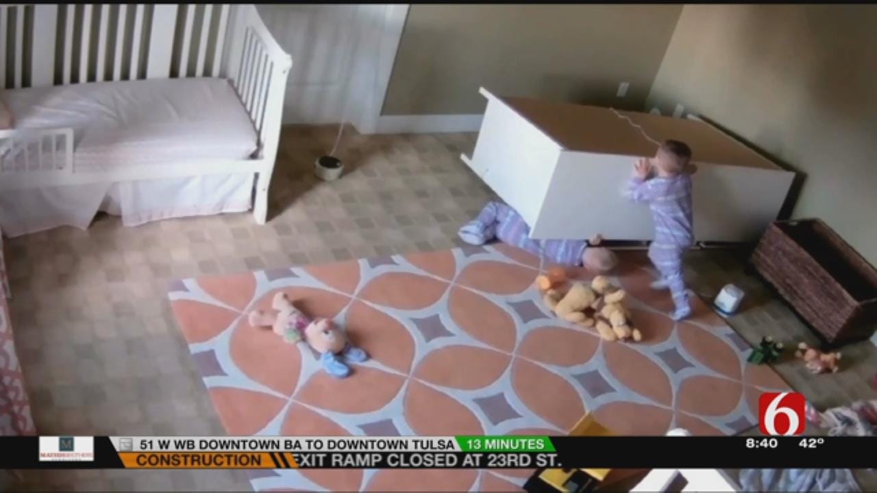 2-Year-Old Frees Twin After Dresser Pins Him