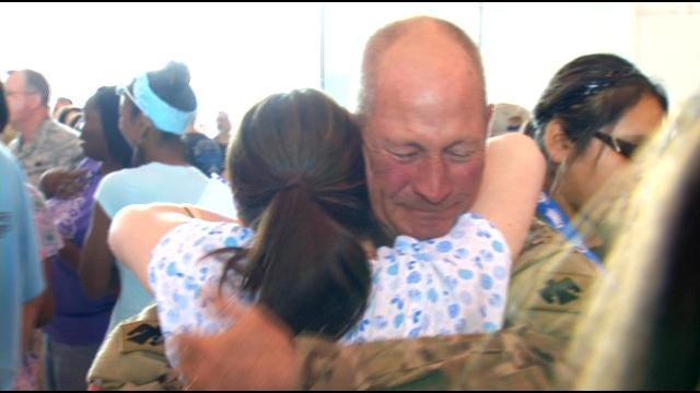 Oklahoma National Guard Battalion Welcomed Home By Family, Friends