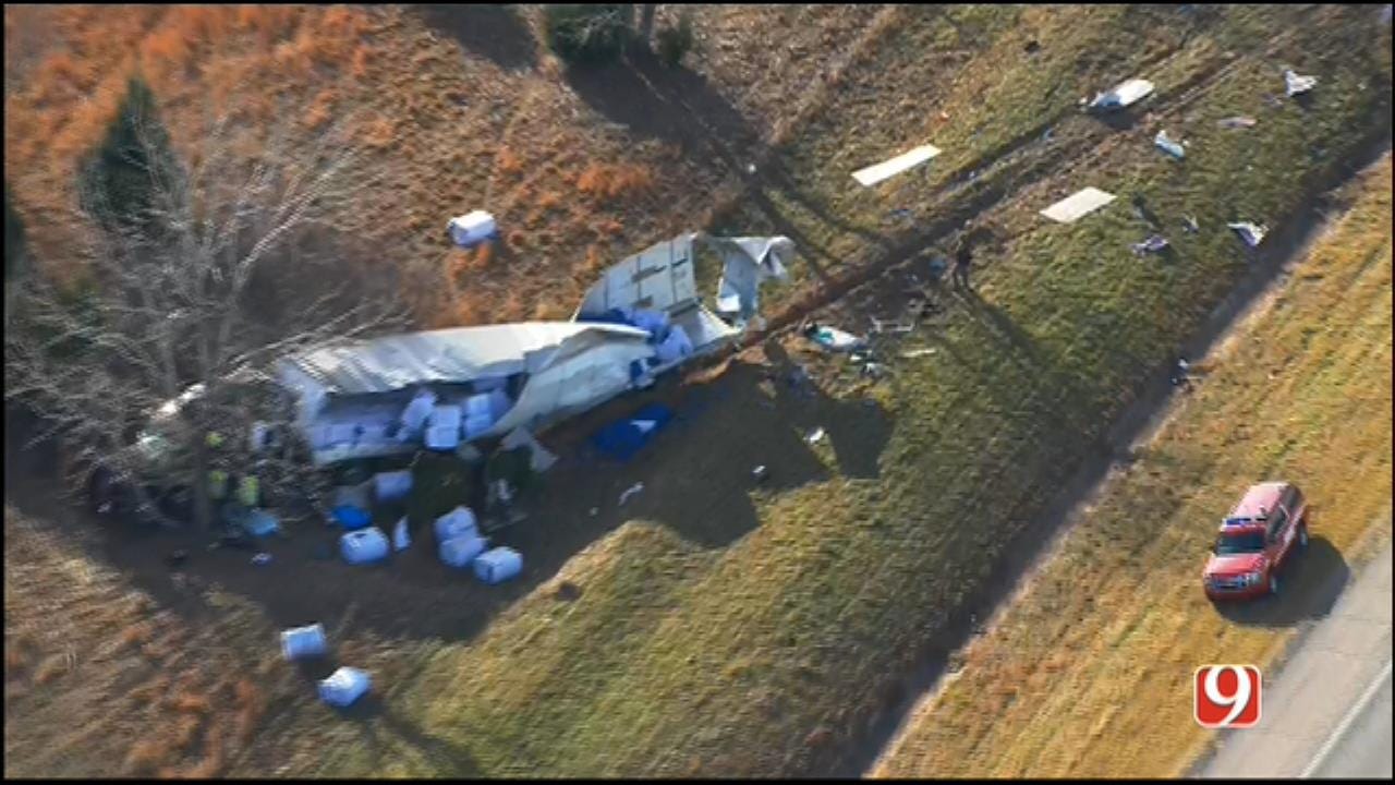 WEB EXTRA: Bob Mills SkyNews 9 Flies Over Fatal Crash Near Shawnee