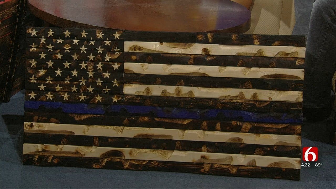 Green Country Company Makes Hand-Carved American Flags