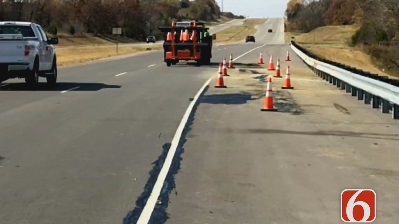 ODOT Monitoring Damaged Stretch Of Highway 51 Near Sand Springs