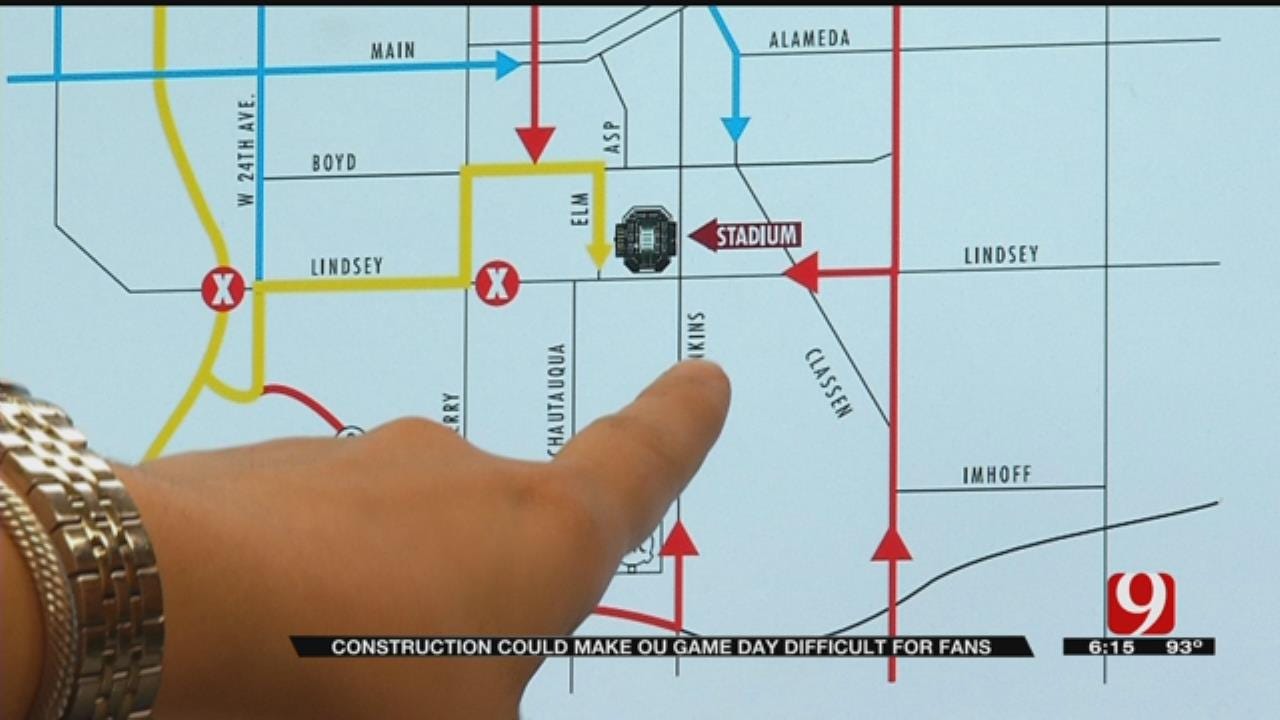 Construction Could Make OU Game Day Difficult For Fans