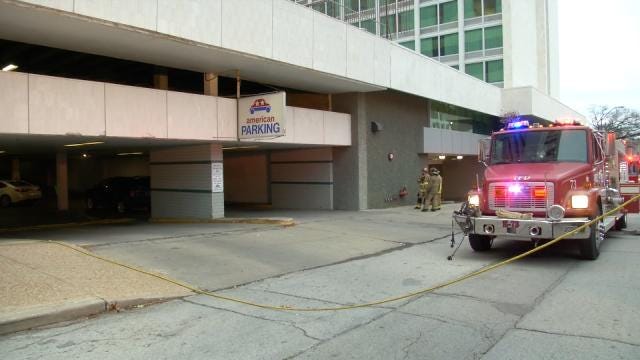 WEB EXTRA: Video From Scene Of Car Fire In Downtown Tulsa Parking Garage