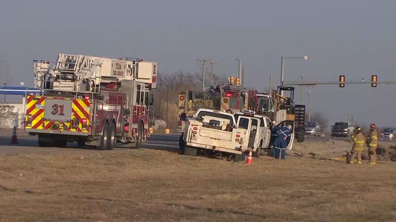 Tulsa Firefighters Work Gas Leak Near 46th St. North & MLK Jr. Blvd