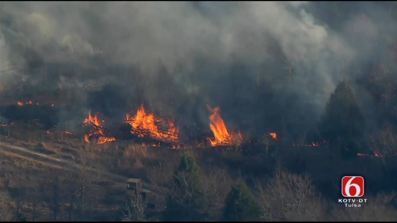 Osage SkyNews 6 HD: Brush Fire Along Highway 75 Near Henryetta