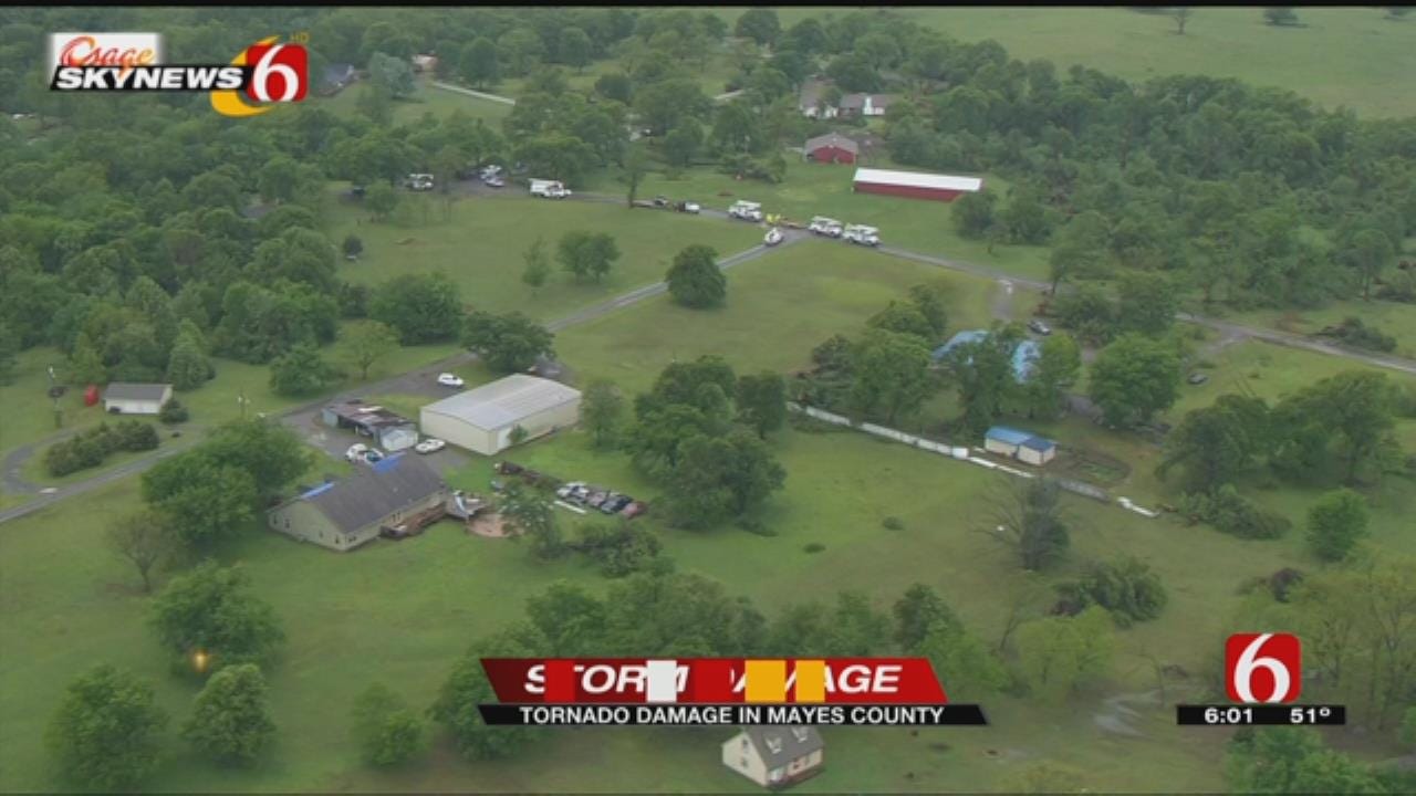 Mayes County Tornado Damage As Seen From Osage SkyNews 6 HD