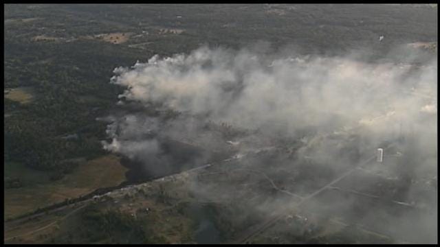 Homes Evacuated As Large Grass Fire Burns In Pottawatomie County