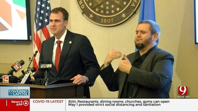 Governor Stitt Releases 3-Phase Plan To Reopen Oklahoma