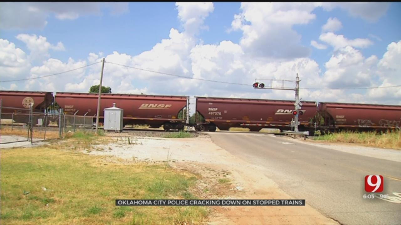 City Says Call 911 To Report Trains Blocking Streets For More Than 10 Minutes In OKC
