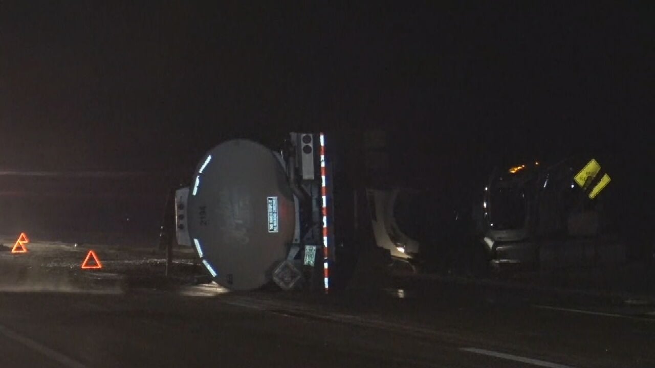 WATCH: Semi Crash On Cherokee Turnpike In Delaware Co.