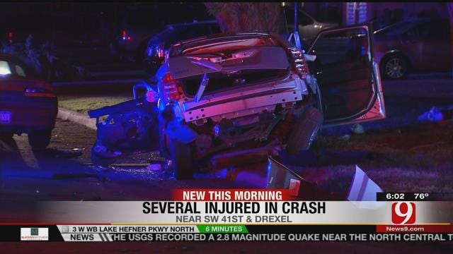 Four Hospitalized After Collision In SW OKC