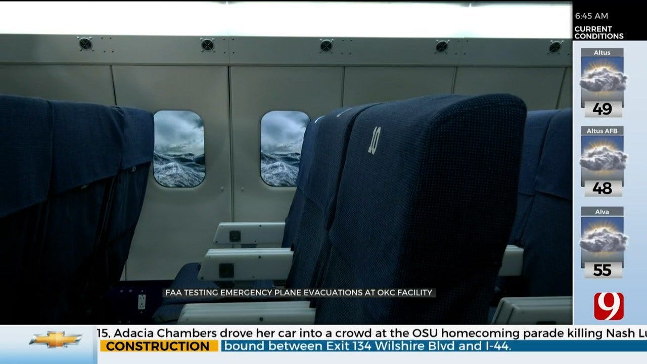 FAA Uses OKC Facility To Test Emergency Evacuations On Planes