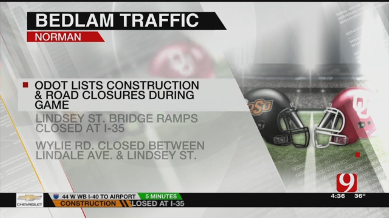 ODOT: Construction, Road Closures To Impact Bedlam Game Day Traffic