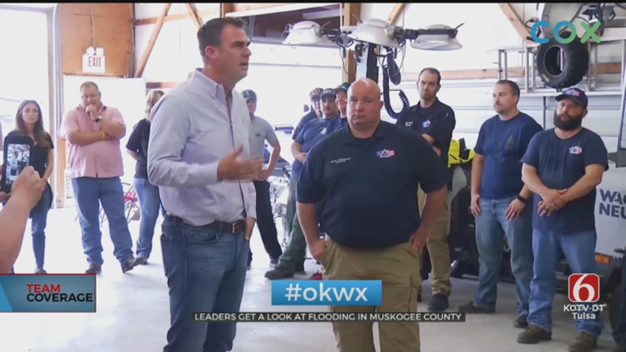 Governor Stitt Visits Muskogee County To Observe Flood Damages